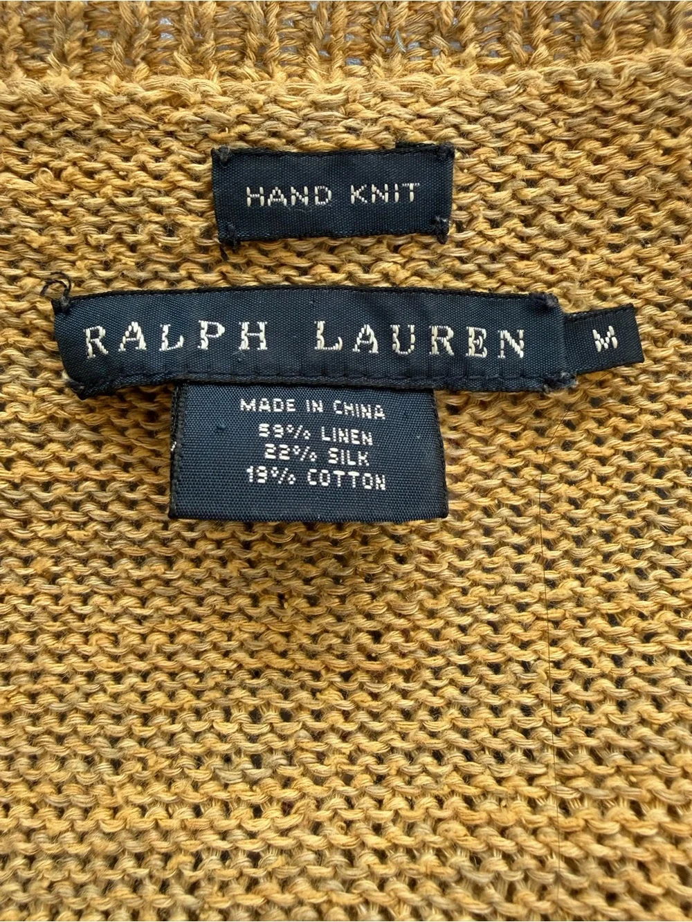 Ralph Lauren Hand Knit Aztec Southwest Linen Silk Blend Sweater Medium - Picture 4 of 6